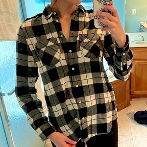 Black and White Plaid Flannel